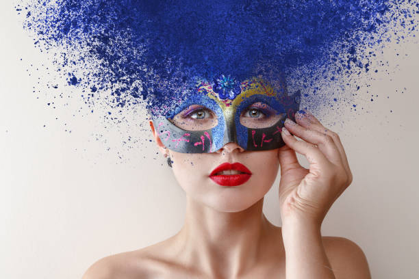 istock Fashion model with carnival mask 656576246