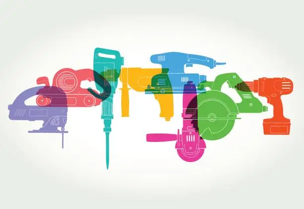 Vector illustration of Power Tools