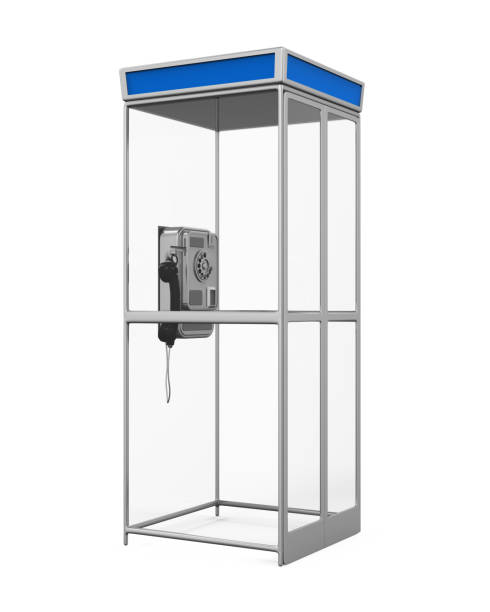 budka telefoniczna odizolowana - pay phone telephone booth telephone isolated zdjęcia i obrazy z banku zdjęć