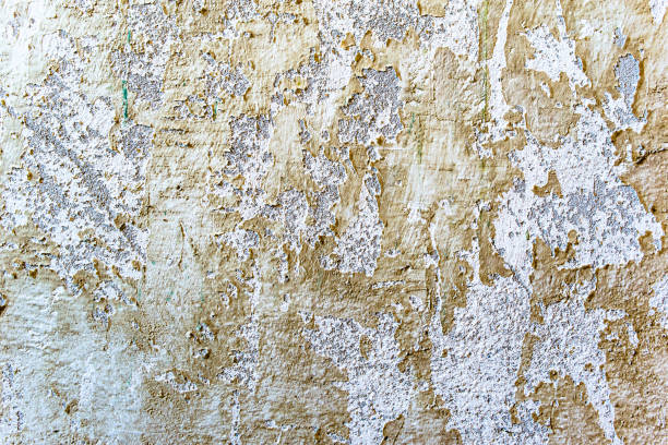 istock White texture of wall, background with paint peeled 656586662