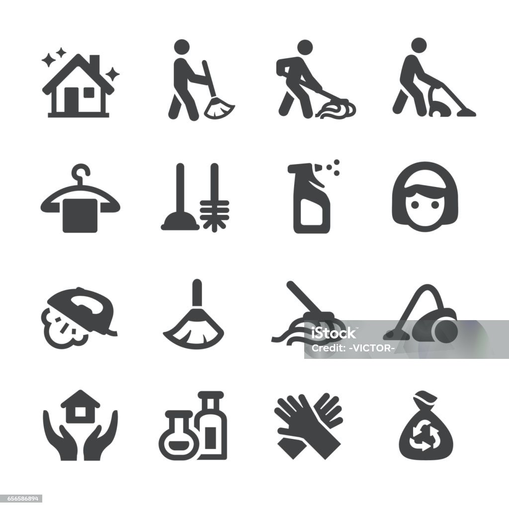 Cleaning Icons Set - Acme Series Cleaning Icons Icon Symbol stock vector