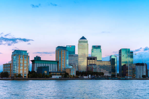 istock Canary Wharf Skyline at Dusk, London 656588382