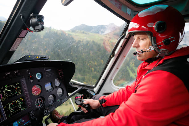 istock Pilot Flies Mountain Rescue Helicopter 656591546