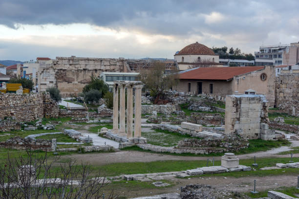 istock Sunset view of Hadrian's Library in Athens, Greece 656593108