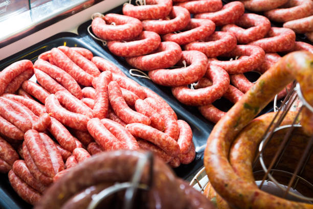 istock counter with assort of sausage 656600130