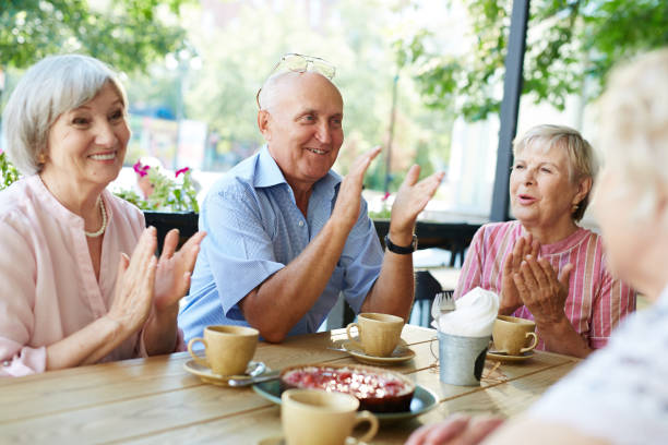 istock Long-awaited gathering of elderly people 656602324