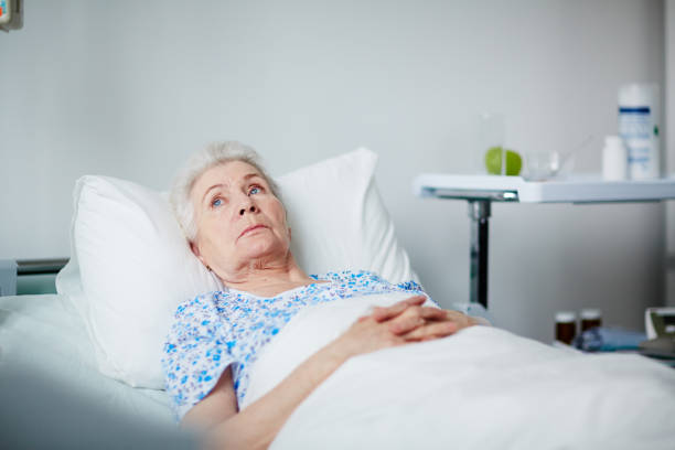 istock Resting Elderly Woman in Clinic 656608160