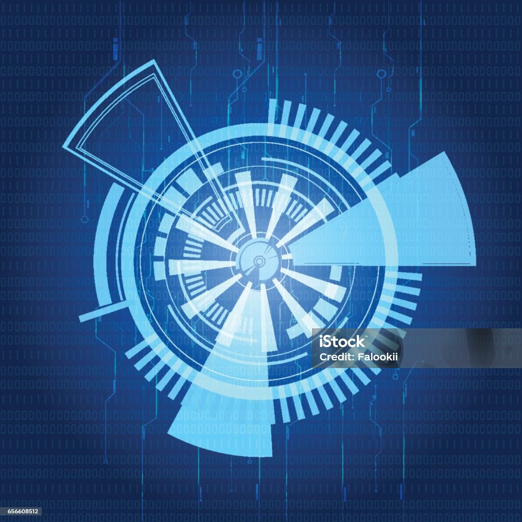 Blue Technology Button Vector Abstract Blue Technology Button Design Element Stock ...
