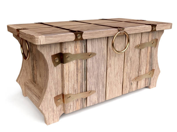 istock Wooden Chest in Vintage Style 656611080