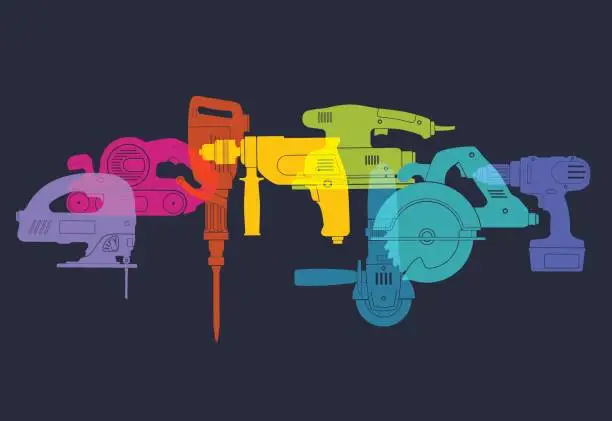 Vector illustration of Power Tools