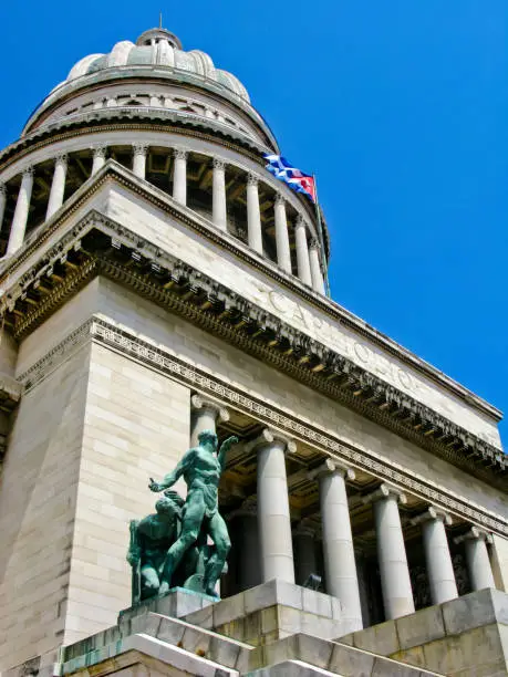 View of the Capitol in Havana below.