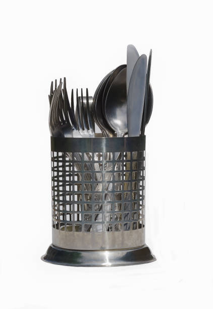 istock Forks, spoons and knives in the stand 656624178