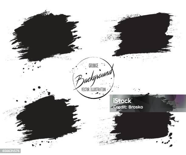 Set Of Grunge Banners With Stains Splashes And Drops Of Ink Stock Illustration - Download Image Now