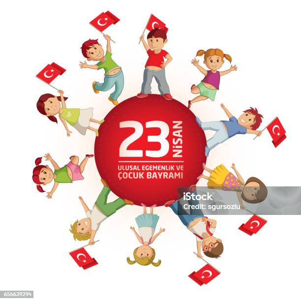 April 23 Türkische Nationale Souveränität Und Kindertag Stock Vektor Art und mehr Bilder von April