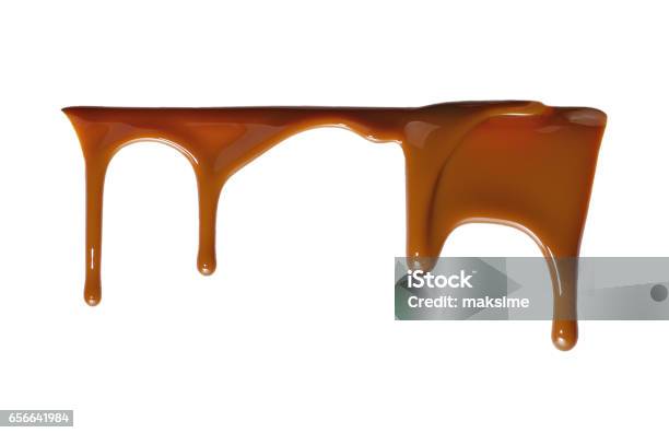 Liquid Chocolate Flowing Downwards Stock Photo - Download Image Now - Molten, Chocolate, Drop