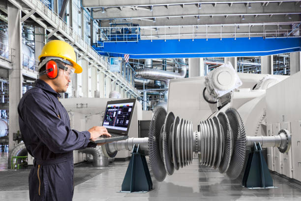 istock Engineer using computer for maintenance equipment in thermal power factory 656645328
