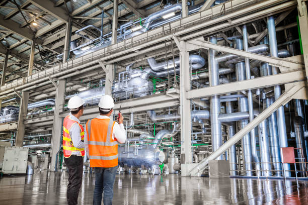 istock Engineer working in a thermal power plant with radio 656646014