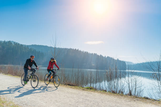 istock Couple Cycling Through Countryside Together 656656800