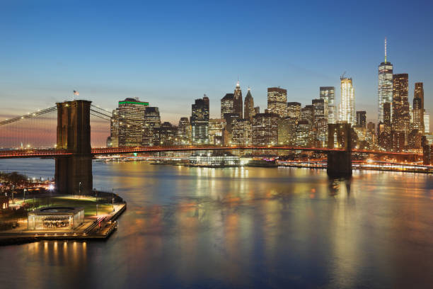 istock New York Skyline + Brooklyn Bridge 656658964