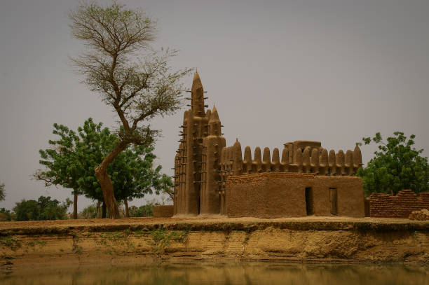 Mud Mosque in Kani-Kombole village, Dogon Country, Mali stock photo