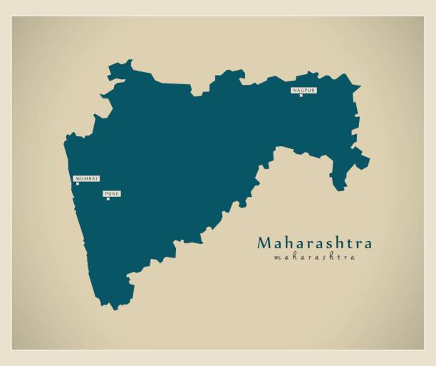 illustrazioni stock, clip art, cartoni animati e icone di tendenza di mappa moderna - maharashtra in - maharashtra