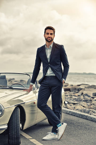 istock Cool guy with sports car 656665980
