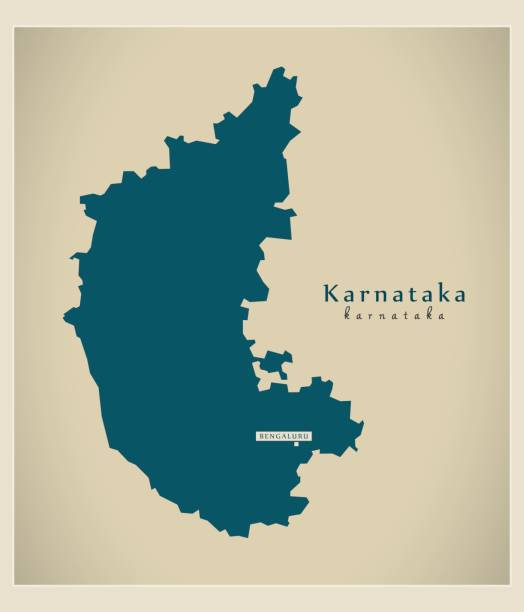 Modern Map - Karnataka IN Modern Map - Karnataka IN karnataka stock illustrations