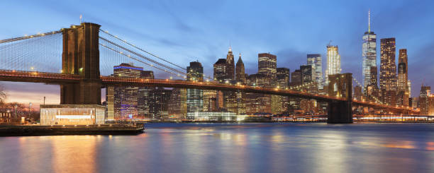 istock New York Skyline + Brooklyn Bridge 656672716