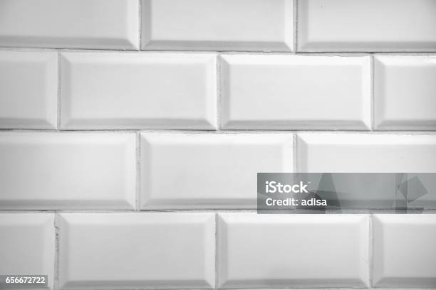 White Tiles Stock Photo - Download Image Now - Backgrounds, Brick, Tile