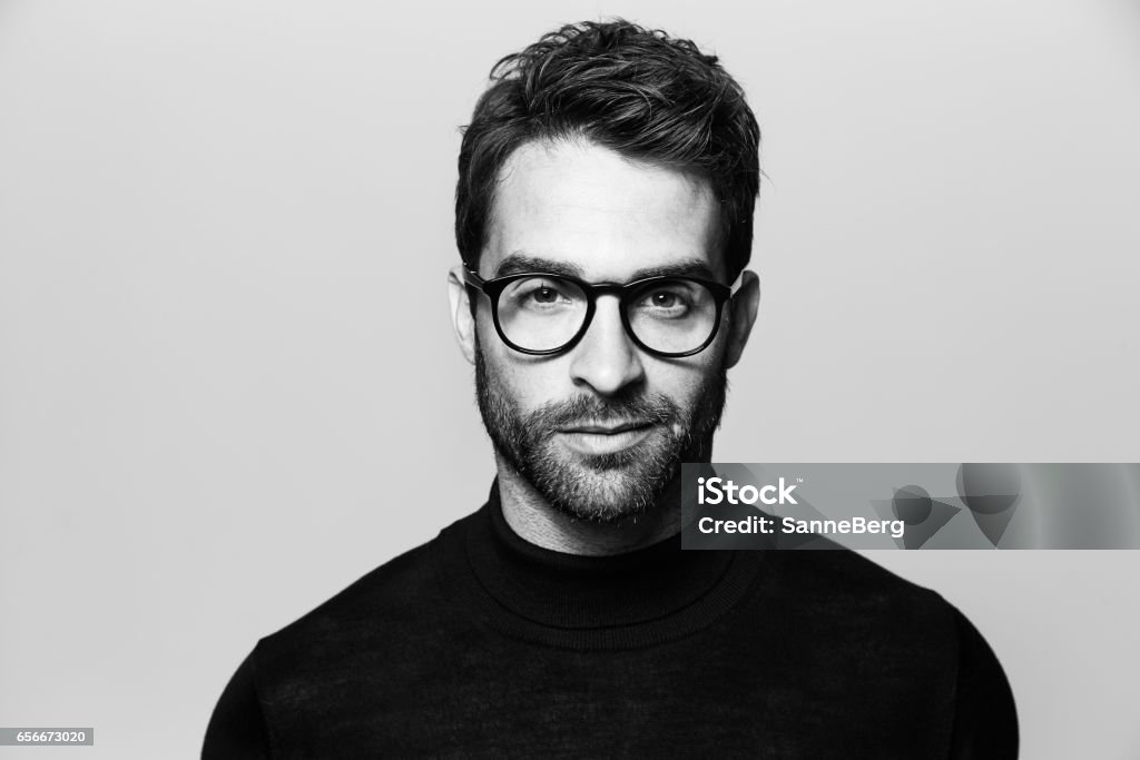 Handsome in spectacles Handsome man in spectacles, portrait Portrait Stock Photo