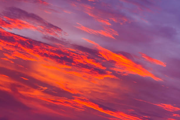 istock Nature background. Red sky and clouds. Beautiful sunset time. 656673584