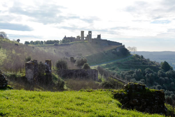 istock Portugese Castle in Morning Mist 656674444
