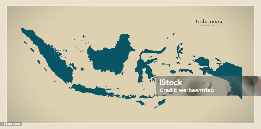 Modern Map - Indonesia ID Cartography stock vector