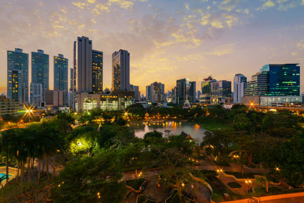 istock Sunset scence of Bangkok Panorama 656683880