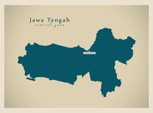 Modern Map - Central Java ID Modern Map - Central Java ID central java province stock illustrations