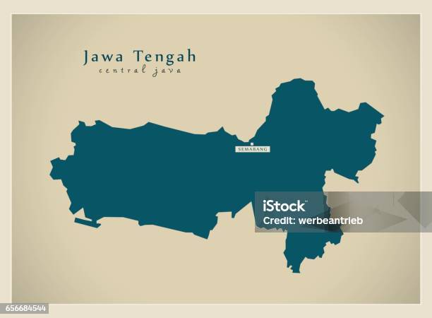 Modern Map Central Java Id Stock Illustration - Download Image Now ...