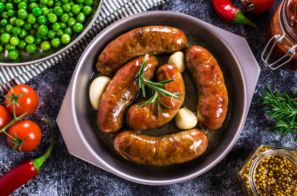 istock Baked meat sausages 656688470