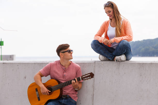istock Cheerful couple spending time on coast. 656688656
