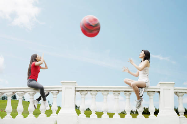 istock Young women play with ball 656692958