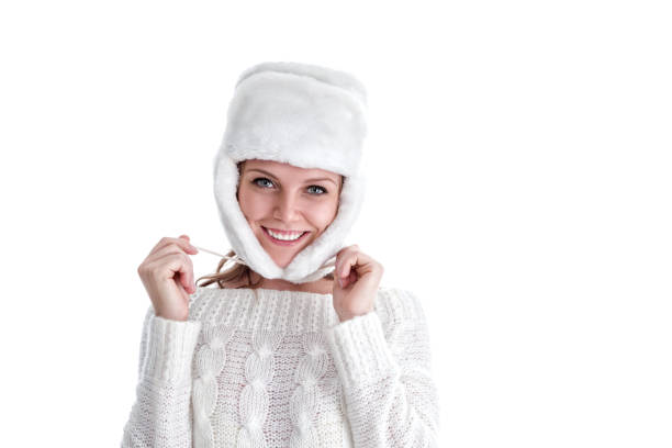 istock Happy winter woman isolated on white 656699814