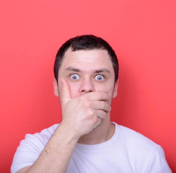 istock Portrait of man with shock gesture 656700846
