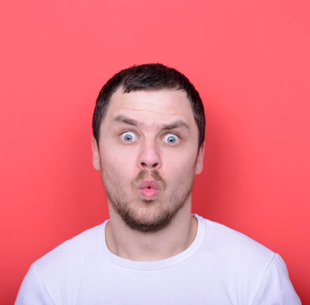 istock Portrait of man with shock gesture 656700848