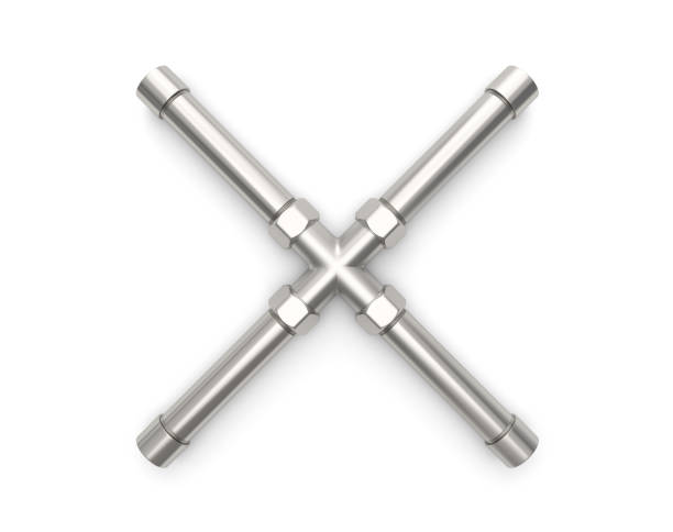 istock Alphabet made of Metal pipe, letter X. 656703602