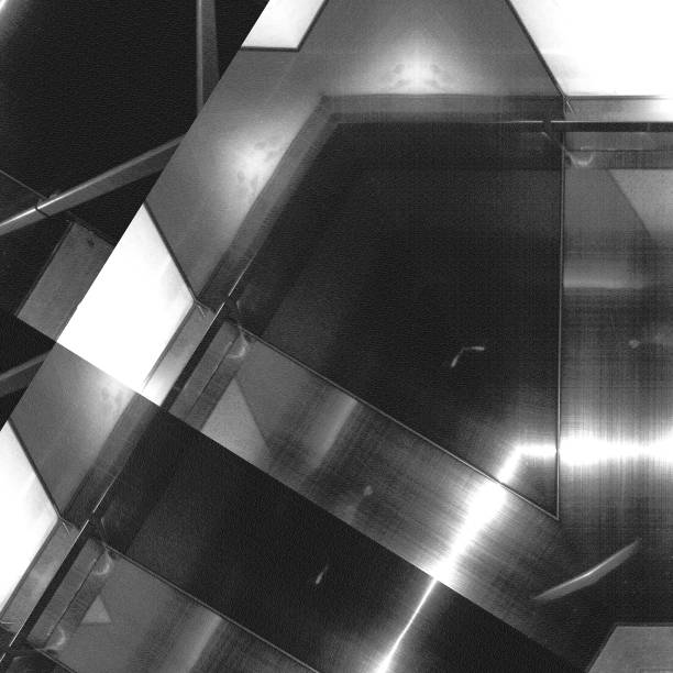 istock Black and white aluminum surface. Metallic geometric  texture background 656704070