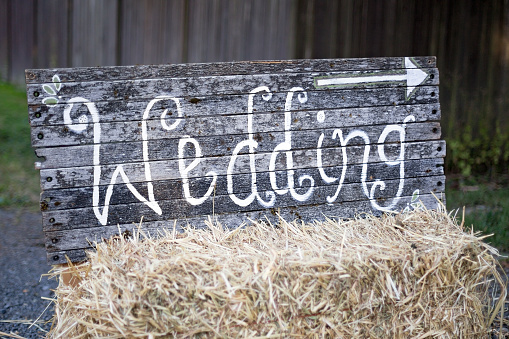 handmade sign for a wedding