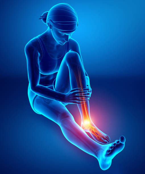 istock Female foot with ankle pain 656721788