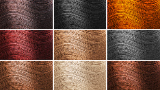 Set of different hair colors