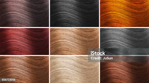 Set Of Different Hair Colors Stock Photo - Download Image Now - Hair Dye,  Color Swatch, Close-up - iStock