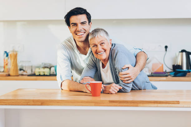 istock Happy adult mother and son 656733162