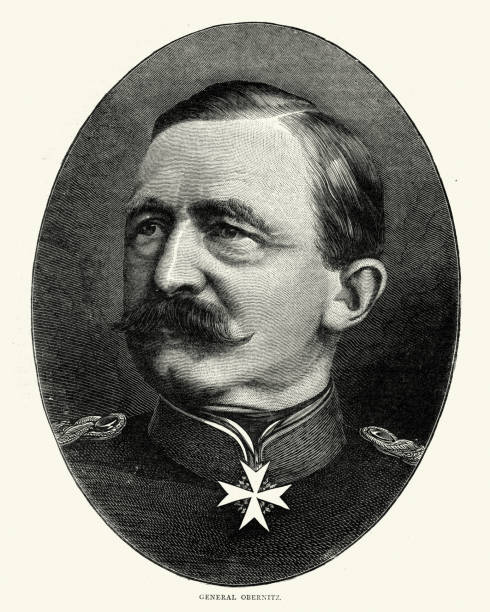 ilustraciones, imágenes clip art, dibujos animados e iconos de stock de franco prusiano guerra general hugo von obernitz - franco prussian war